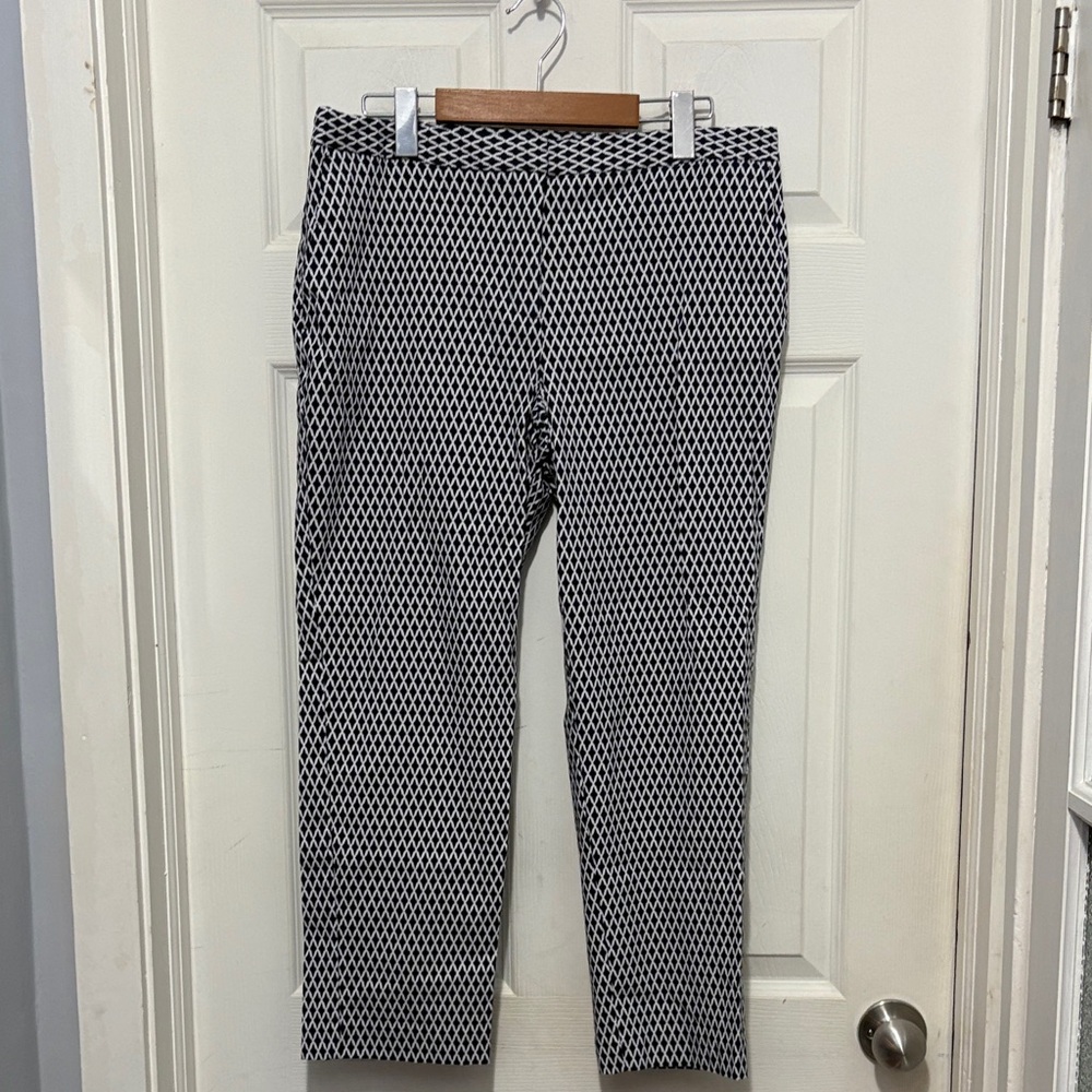 Mario Serrani Blue and White Patterned Pants